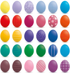 collection of colorful painted Easter eggs illustration holiday greeting card