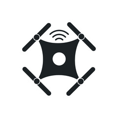 Drone icon. Drone with radio waves icon