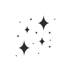 magic stars outline icon flat style