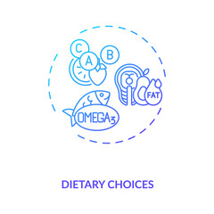 Dietary choices concept icon. Clinical trials type idea thin line illustration. Providing healthy energy balance in participants. Food-intake data evaluation. Vector isolated outline RGB color drawing