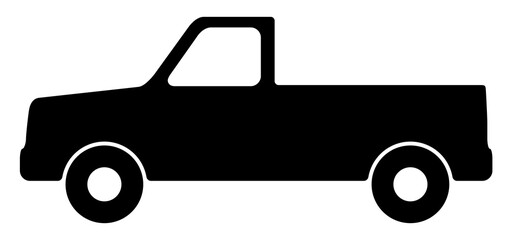 Vector illustration of a pickup passenger car silhouette.