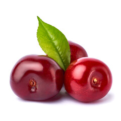 sweet cherry fruits isolated on white background