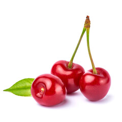 sweet cherry fruits isolated on white background