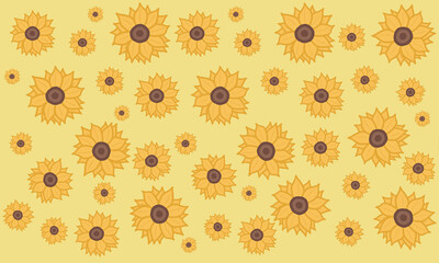 Fototapeta premium Seamless pattern with sunflowers. Abstract floral background.