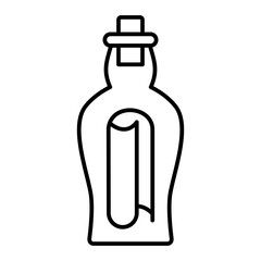 Vector letter Bottle Outline Icon Design