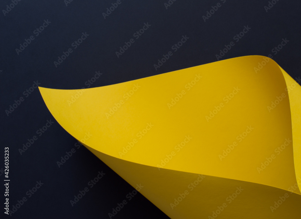 Wall mural abstract black and yellow colored paper background - Wall murals