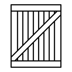 Vector Wooden Box Outline Icon Design