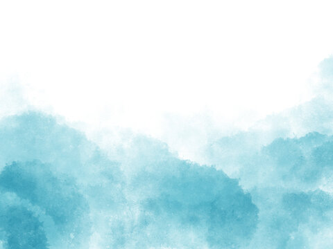 海の中のようなイメージの背景、青色の水彩画の壁紙、初夏、深海 © scenes works