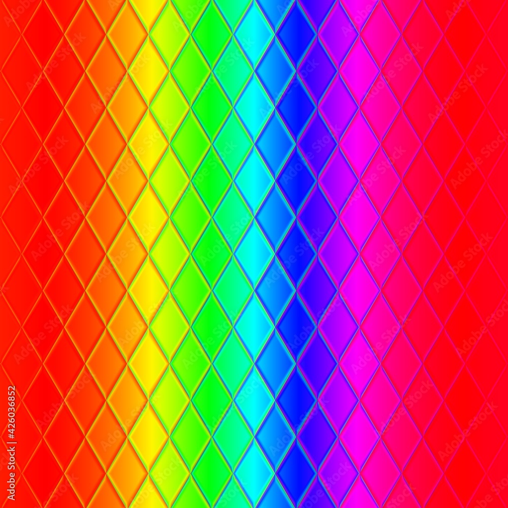 Poster full rainbow spectrum on a black background patterns and 3d designs