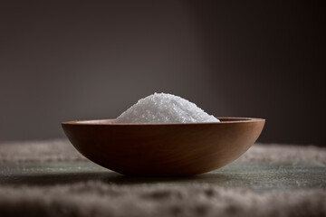 Bath salt in bamboo bowl 