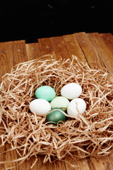 eggs in the nest decoration easter close-up holiday