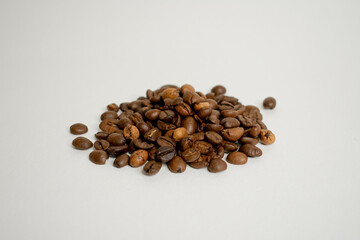 spilled aromatic non-ground coffee beans