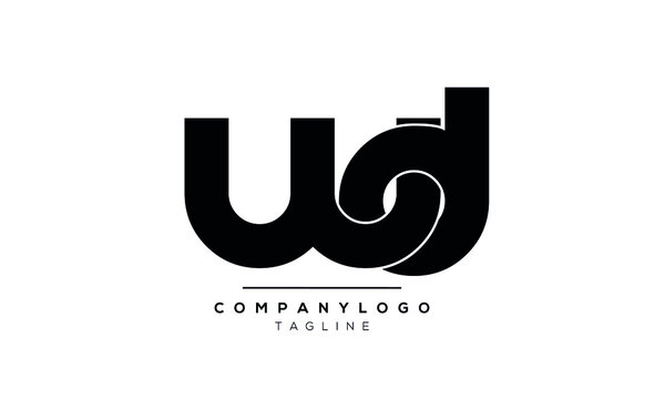 Abstract Letter Initial WD DW Vector Logo Design Template