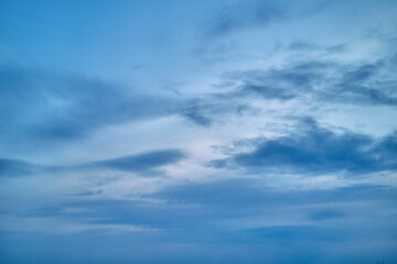 dramatic cloudy sunset sky blue hour background