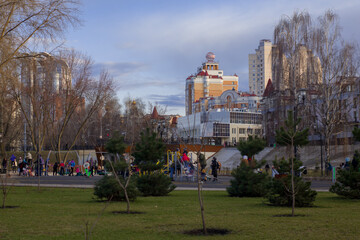 Natalka park in Kiev in spring