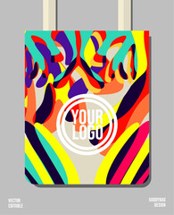 Abstract art in a bag, colorful vector files can be edited and customized for various needs, such as product branding, trends fashion, layout templates, or print designs.