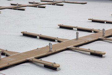Fototapeta premium Frozen boat dock