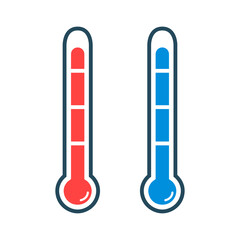 Thermometer icons isolated on white background. Temperature measurement. Vector illustration