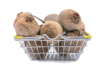 A whole beet . Isolated on a white background. The concept of shopping.horizontal view..selective...