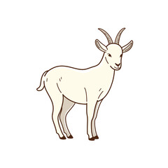 Illustration of goat. Simple flat vector illustration for emblem, badge, insignia.