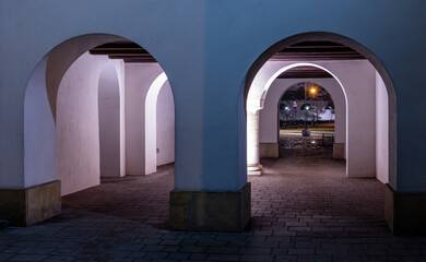Wyniki tłumaczenia.Arcades of the Church of St. Idzi in Krakow, Poland