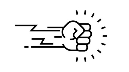 Fist up power Concept of protest, rebel, political demands, revolution, unity, cooperation, lives matter. vector icon isolated. Hand punch