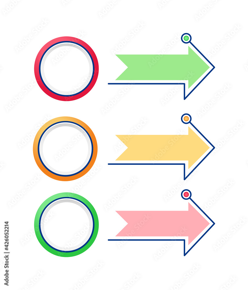 Poster colorful circles vector infographic elements set. steps presentation template design. data visualiza