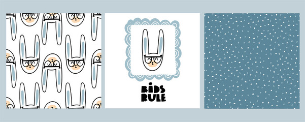 A set of prints with rabbits