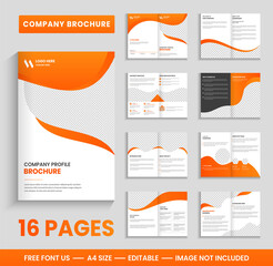 Minimal 16 pages Company Profile layout design, professional business profile design, multipurpose business theme