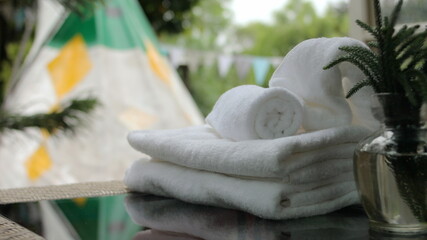 Spa accessories,Beautiful composition of spa , spa relax concept,  herbs for massage, beautiful sap...