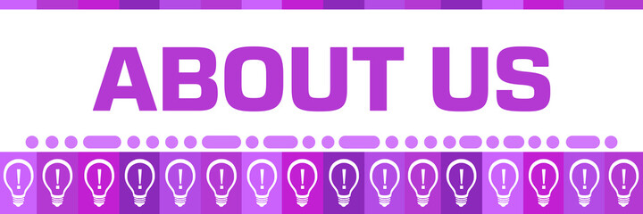 About Us Purple Boxes Bulbs Horizontal 
