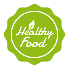 Vegan Button Healthy Food Badge on white background.