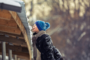 Children playing winter games outside