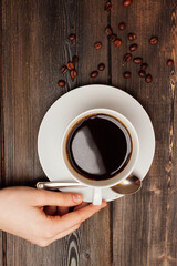 Cup of coffee saucer sweets snack breakfast lifestyle