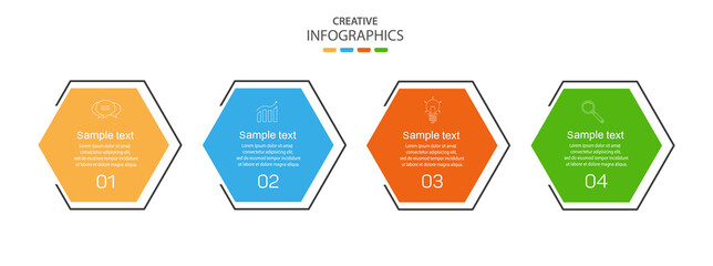 Infographic template with 4 options, workflow, process chart. Can be used for workflow layout, diagram, annual report, web design, steps or processes 