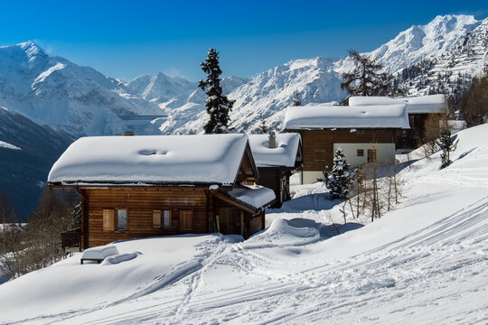 Landscape view of the ski resort of Verbier 4 Vall&eacute;es, in Valais, Switzerland