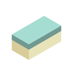 Concrete paver block pavement floor or brick vector icon. For landscape, outdoor, garden by paving on ground to create stretcher bond pattern. That sidewalk, road, patio, path, street or walkway.