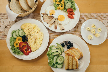 A plate of food on a table