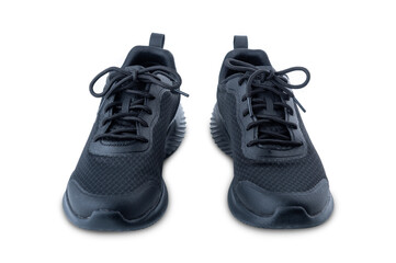 Black sport shoes isolated on white background