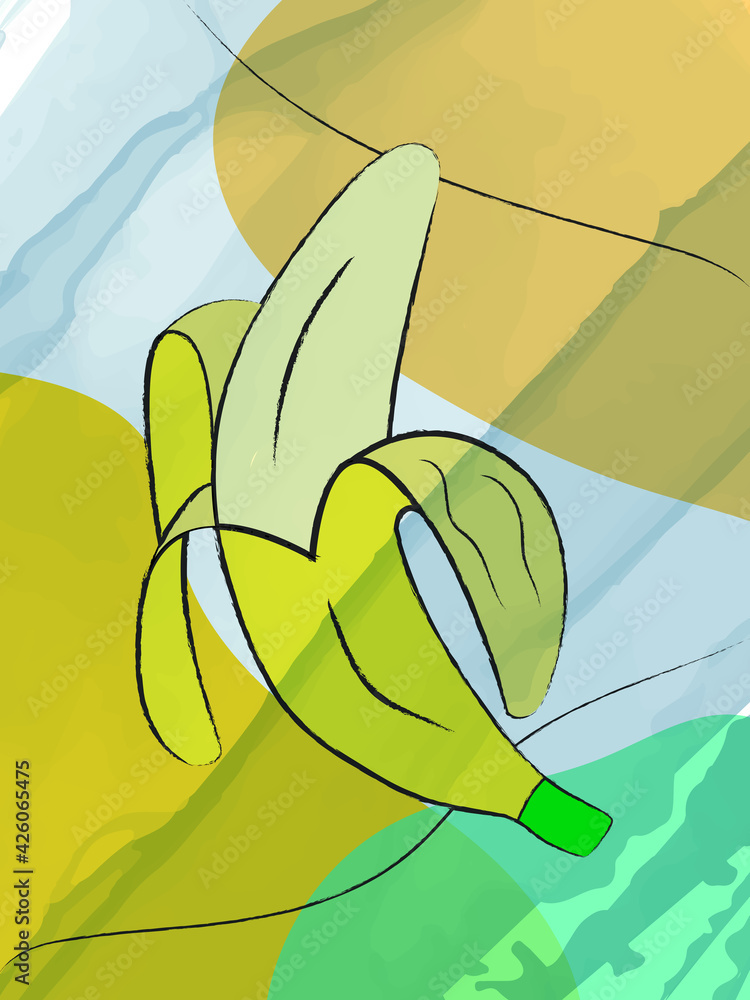 Wall mural banana painting illustrator 2