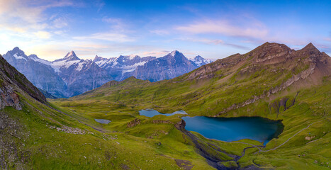 Sunrise Over Wetterhorn Schreckhorn And