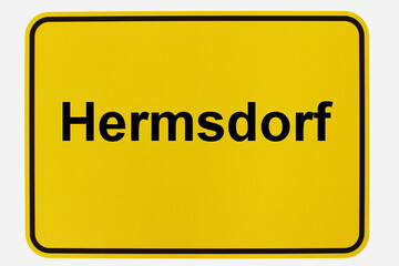 Illustration eines Stadteingangsschildes der Stadt Hermsdorf