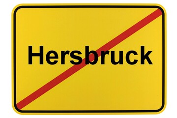 Illustration eines Stadtausgangsschildes der Stadt Hersbruck