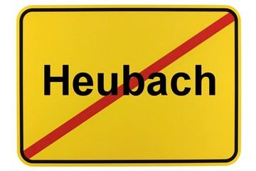 Illustration eines Stadtausgangsschildes der Stadt Heubach
