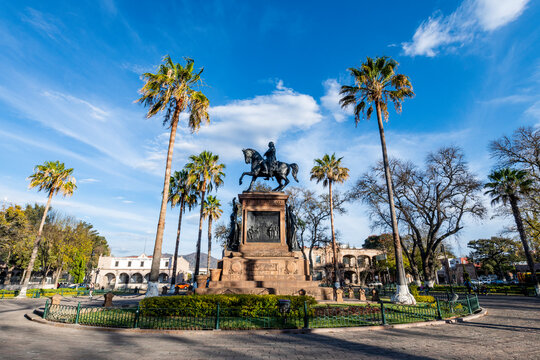 Morelos square with Morelos monument, Morelia, UNESCO World Heritage Site, Michoacan, Mexico