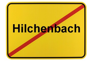 Illustration eines Stadtausgangsschildes der Stadt Hilchenbach