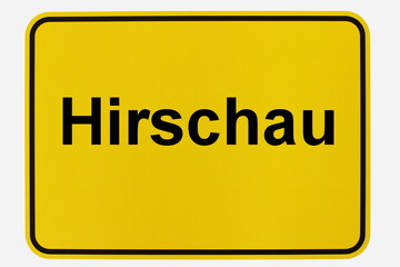 Illustration eines Stadteingangsschildes der Stadt Hirschau