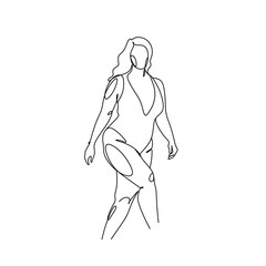 Surreal Fashion Continuous line women drawing, fashion concept, woman beauty minimalist, vector illustration pretty sexy. Contemporary portrait