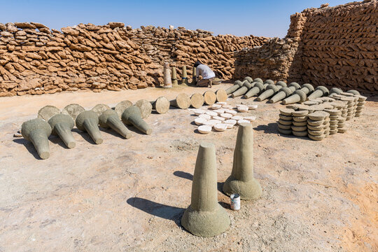 Salt formed into cylinders, salt mines of Bilma, Tenere desert, Niger, West Africa