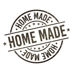 Home Made Stamp Grunge Icon. Retro Symbol Handmade With Love Production Vector Seal.